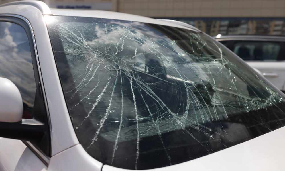 Defective windshield