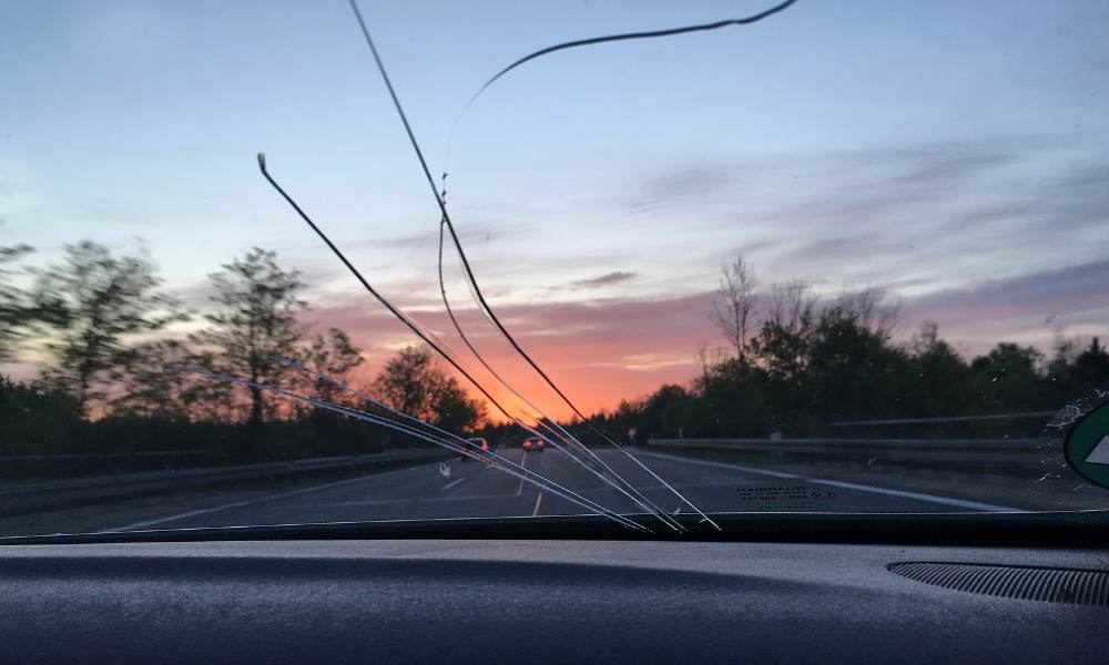 Cracks on windshield