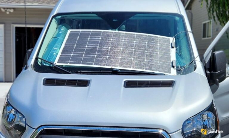 Windshield solar panel