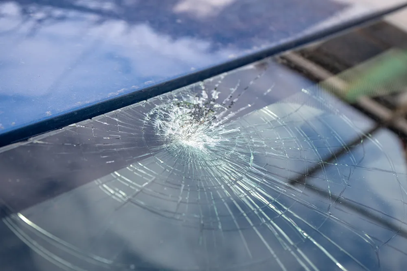 stress crack on windshield
